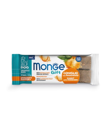 Monge Gift Granola Bars Dog Adult Królik z mandarynką 120g