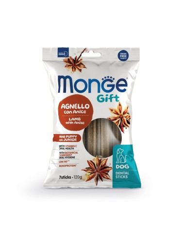 Monge Gift Dental sticks Mini Puppy and Junior Jagnięcina z anyżem 120g