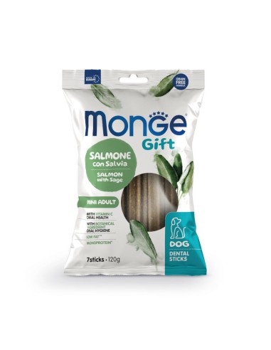 Monge Gift Dental sticks Dog Mini Adult Łosoś z szałwią 120g