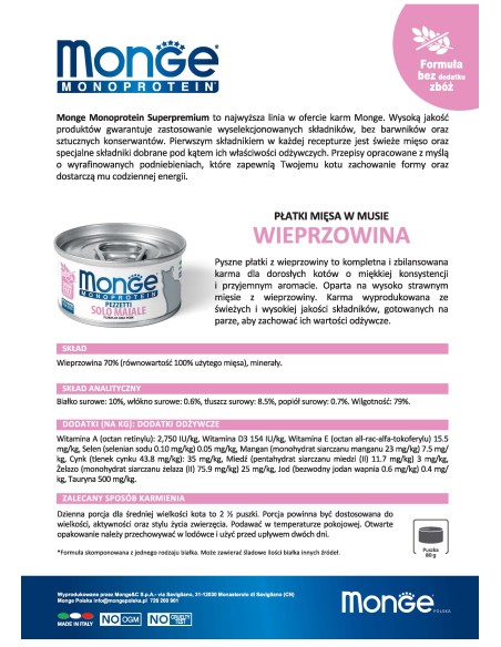 MONOPROTEIN z mięsem wieprzowym 80g