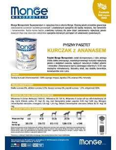 MONGE DOG FRUIT HUHN MIT ANANAS 400g 2