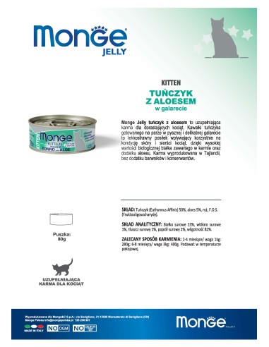 MONGE KITTEN TUNA IN GALERIE MIT ALOE 80G