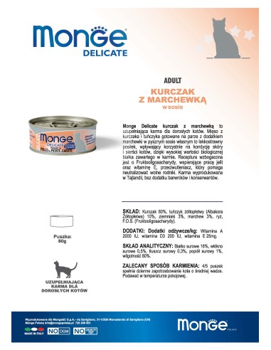 MONGE DELICATE HÜHNCHEN MIT KAROTTE UND...