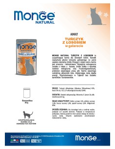 MONGE NATURAL TUŃCZYK Z ŁOSOSIEM W GALARECIE 80G 2