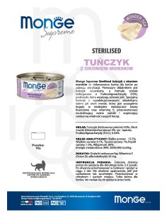 Monge Supreme kann Sterilised Tuna with sea bass 80g 2