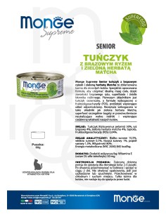 Monge Supreme can Senior Tuna with brown rice and Matcha... 2