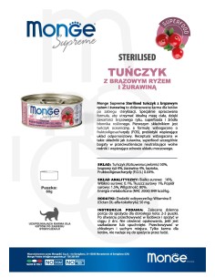 Monge Supreme kann Sterilised Thunfisch mit braunem Reis... 2