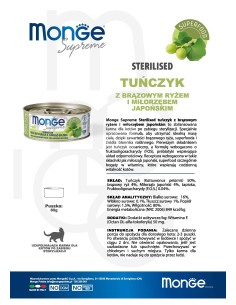 Monge Supreme puszka Sterilised Tuńczyk z miłorzębem... 2