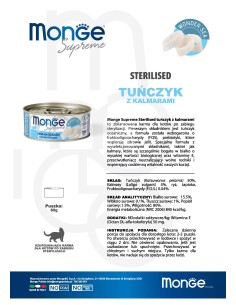 Monge Supreme can Sterilised Tuna with squid 80g 2
