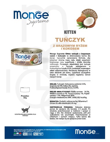 Monge Supreme kann Kitten Thunfisch mit braunem...