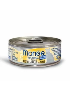 MONGE NATURAL TUŃCZYK Z KURCZAKIEM I KUKURYDZĄ w sosie 80G 2
