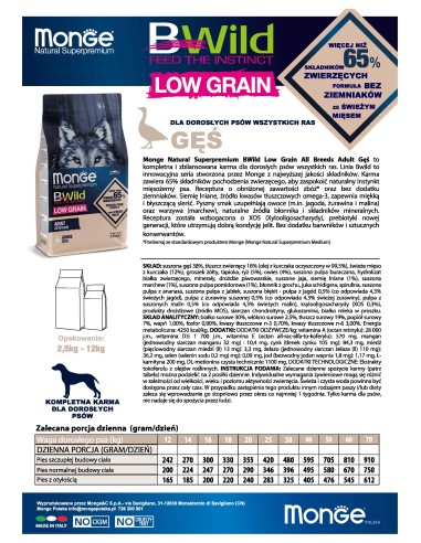 BWILD DOG ADULT GĘŚ 12kg