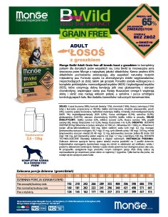 BWILD GRAIN FREE DOG ŁOSOŚ Z GROSZKIEM 2,5KG 2