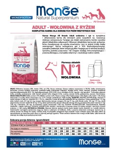 DOG ADULT WOŁOWINA Z RYŻEM 12KG 2