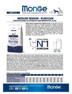 DOG SENIOR MEDIUM KURCZAK 12kg 2