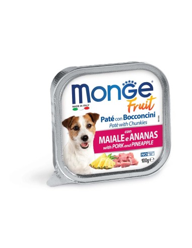 MONGE DOG FRUIT PATE WITH PORK AND PINEAPPLE 100g