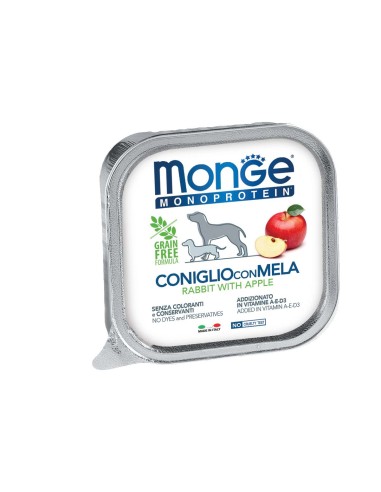 MONGE DOG FRUIT M RABBIT WITH APPLE 150g