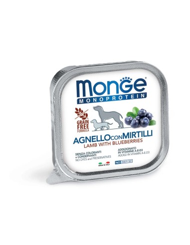 MONGE DOG FRUIT JAGNIĘCINA Z BORÓWKĄ 150g