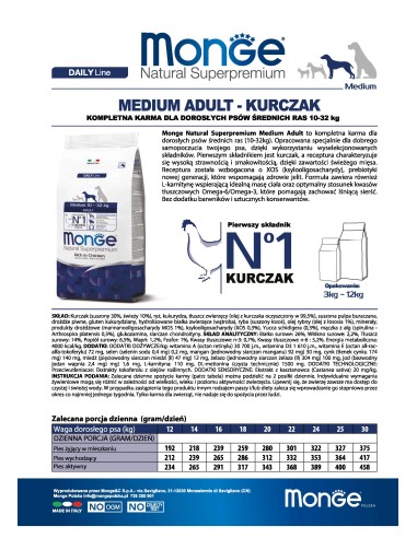 MONGE MEDIUM ADULT 3KG