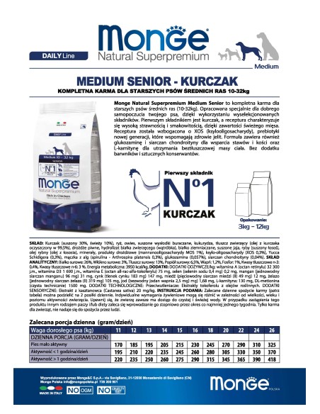 MONGE MEDIUM SENIOR 3KG