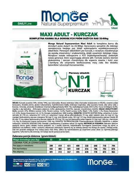 MONGE MAXI ADULT 3KG