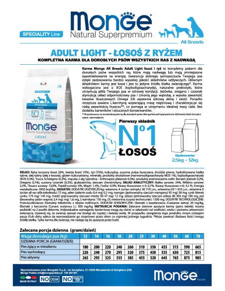 OUTLET DOG LIGHT ŁOSOŚ Z RYŻEM 15KG