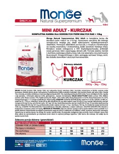 OUTLET DOG MINI ADULT KURCZAK 7,5KG 2