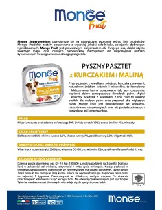 OUTLET MONGE DOG FRUIT PATE WITH CHICKEN AND RASPBERRIES... 2