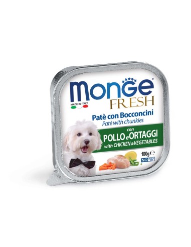 outlet MONGE FRESH PATE WITH CHICKEN AND VEGETABLES 100g