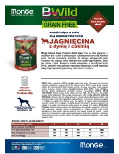 OUTLET MONGE BWILD GRAIN FREE JAGNIĘCINA 400g 2