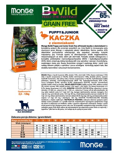 OUTLET BWILD GRAIN FREE PUPPY KACZKA Z...