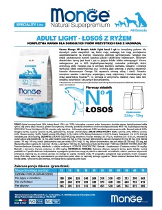 OUTLET DOG LIGHT ŁOSOŚ Z RYŻEM 12KG 2
