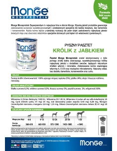 OUTLET MONGE DOG FRUIT M  KRÓLIK Z JABŁKIEM 400g 2