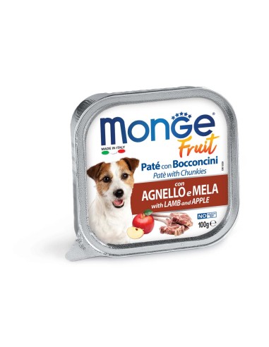 outlet MONGE DOG FRUIT LAMB WITH APPLE 100g