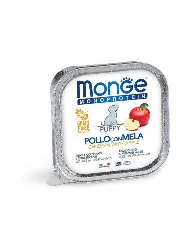 outlet MONGE DOG FRUIT M JUNIOR HUHN MIT APFEL 150g