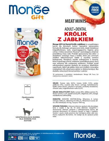 Monge Gift Meat Minis Dental Cat Adult Rabbit...