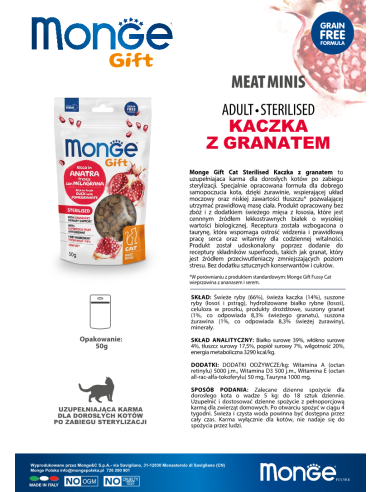Monge Gift Meat Minis Cat Sterilised Ente mit...