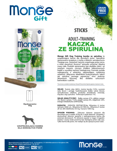 Monge Gift Sticks Dog Adult Ente mit Spirulina 45g