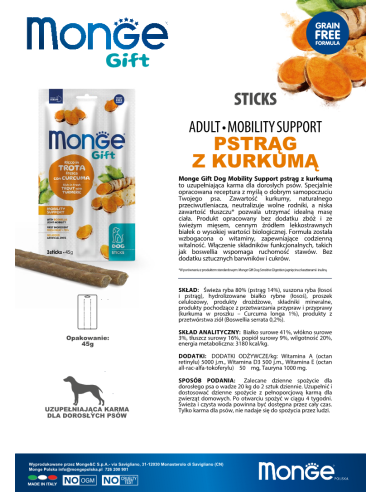 Monge Gift Sticks Dog Adult Forelle mit Kurkuma...
