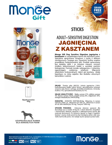 Monge Gift Sticks Dog Adult Jagnięcina z...