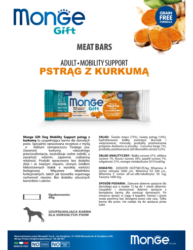 Monge Gift Meat Bars Dog Adult Forelle mit...
