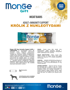 Monge Gift Meat Bars Dog Adult Królik z betaglukanami 40g 2