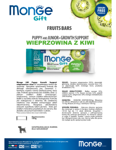 Monge Gift Fruits Bars Puppy and Junior Pork with kiwi 100g 2