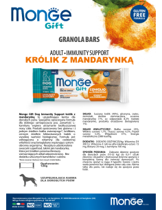Monge Gift Granola Bars Dog Adult Rabbit with mandarin 120g 2