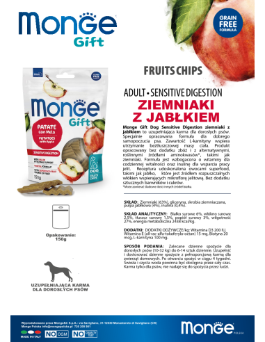 Monge Gift Fruits chips Dog Adult Ziemniaki z...
