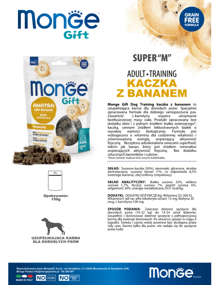 Monge Gift Super "M" Dog Adult Ente mit Banane 150g