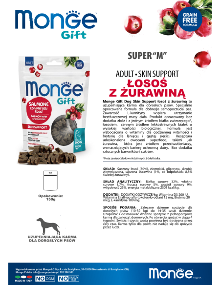 Monge Gift Super "M" Dog Adult Lachs mit Cranberries 150g