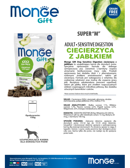 Monge Gift Super "M" Dog Adult Chickpeas with apple 150g