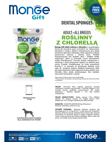Monge Gift Dental sponges Dog Adult Rośliny z...