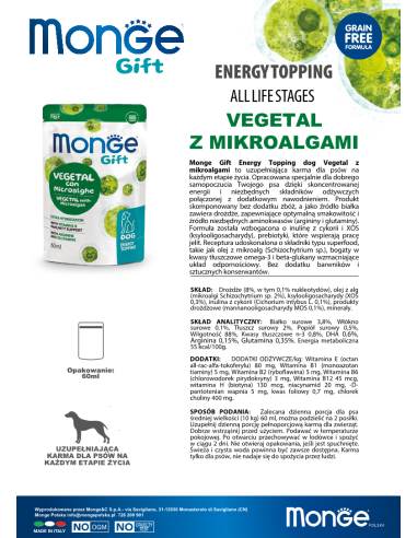 Monge Gift Energy topping Dog Adult Rośliny z...
